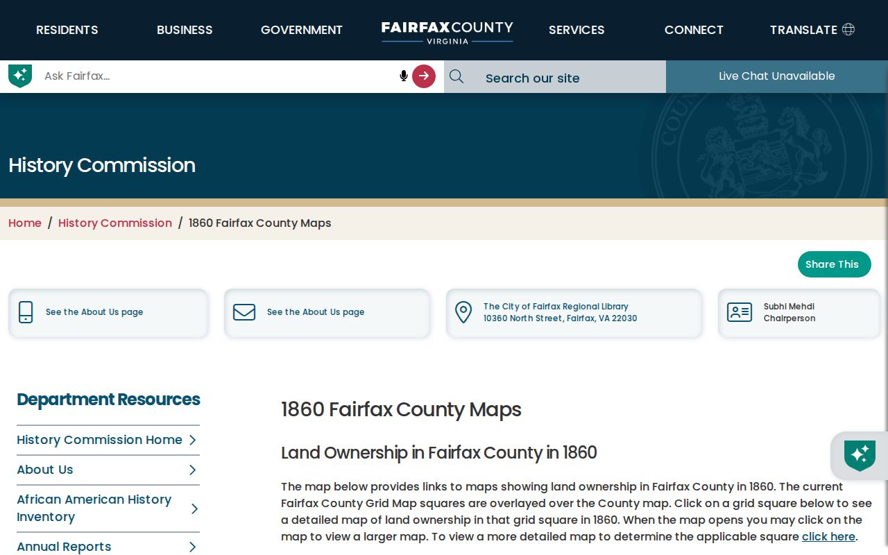 Oakton city directory Fairfax 1860 owner map research