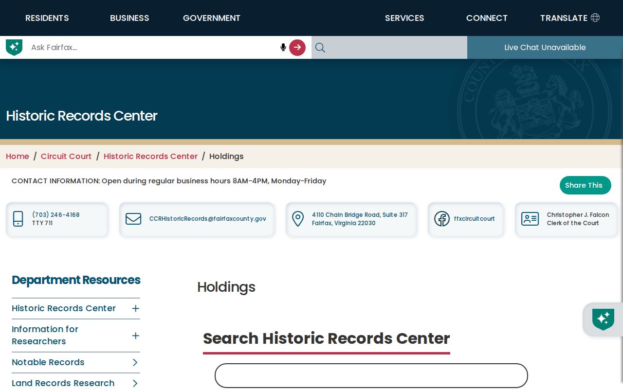 Oakton city directory Fairfax Historic Records Center holdings