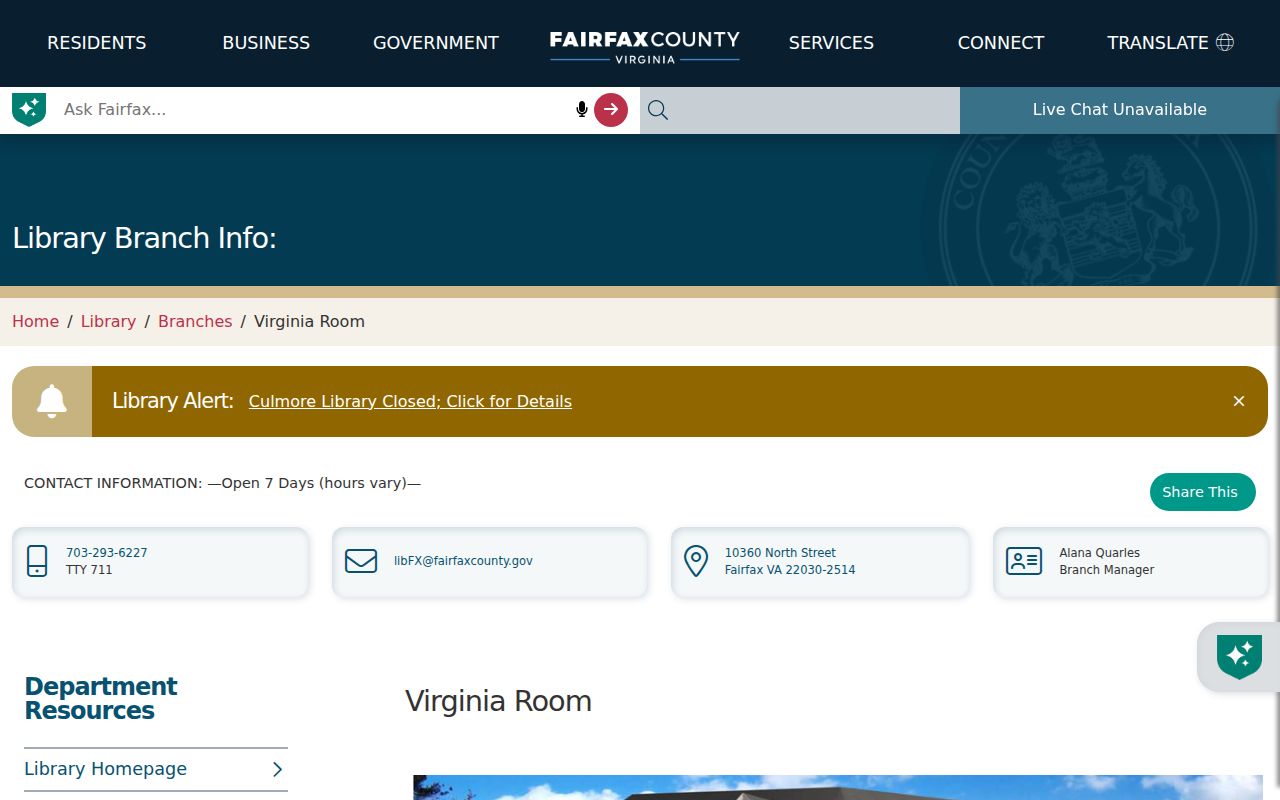 Oakton residents directory Fairfax Virginia Room