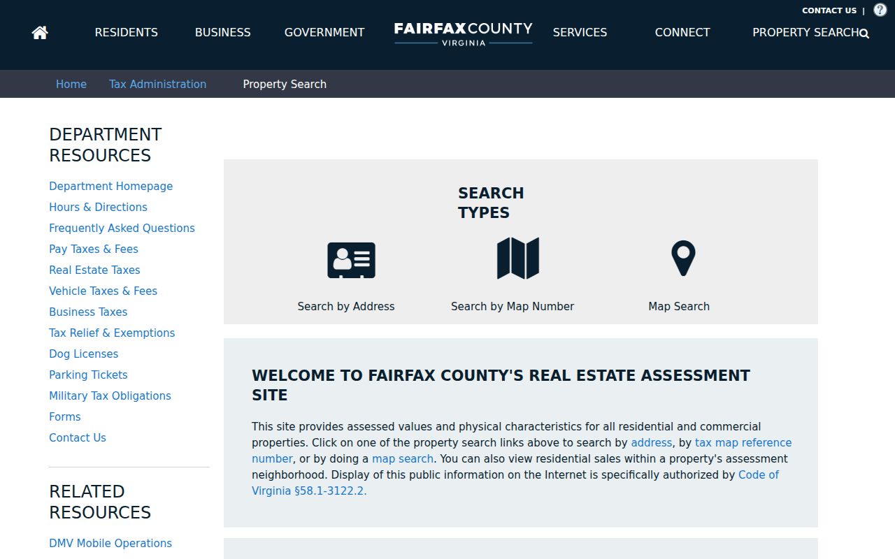 Oakton residents directory Fairfax iCare assessment portal