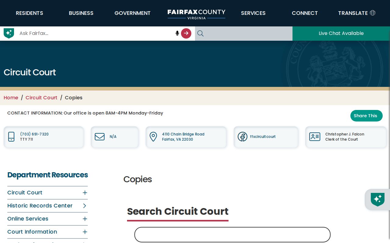 Oakton previous residents Fairfax land records copy instructions