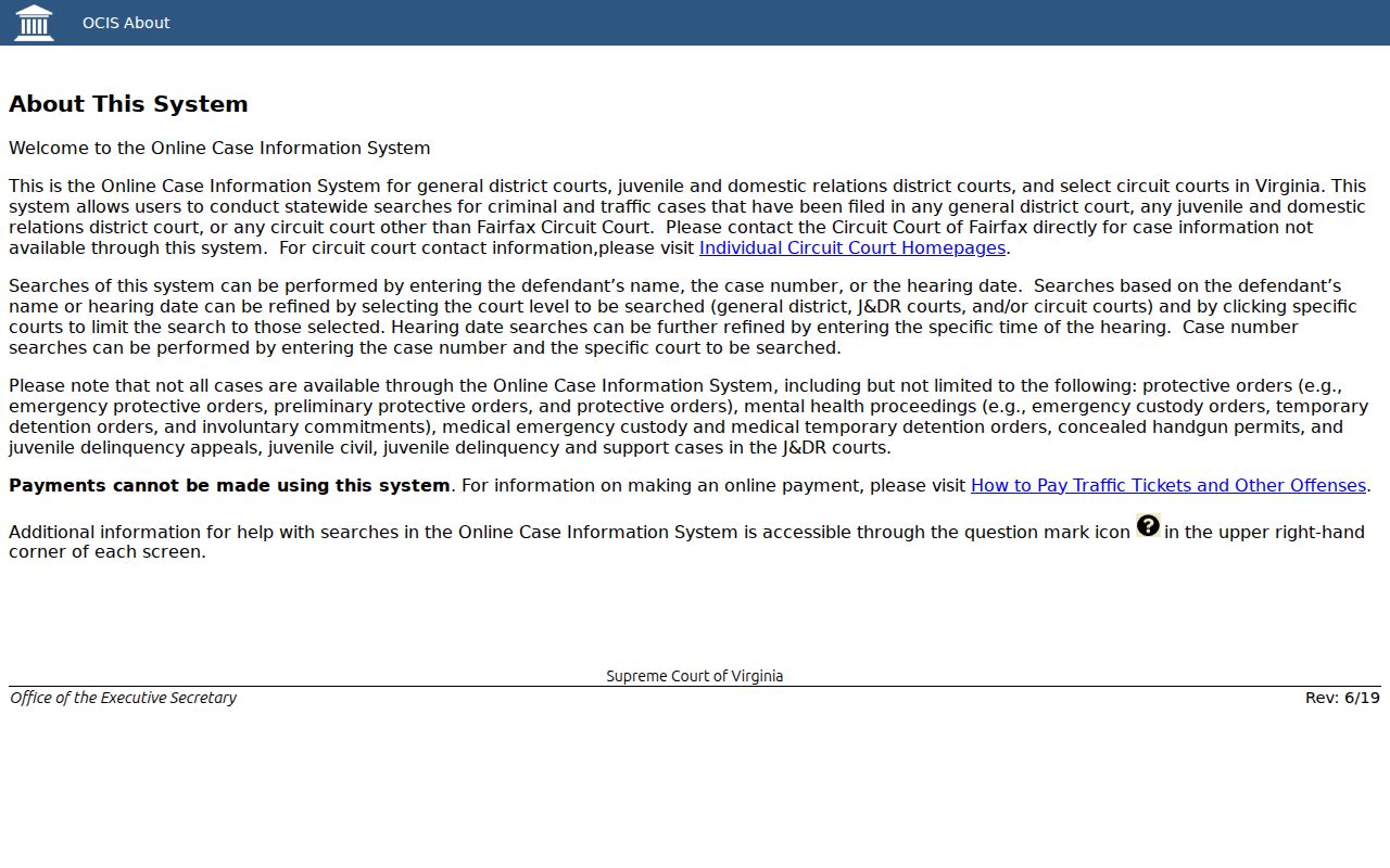 Oakton resident lookup Virginia OCIS search help