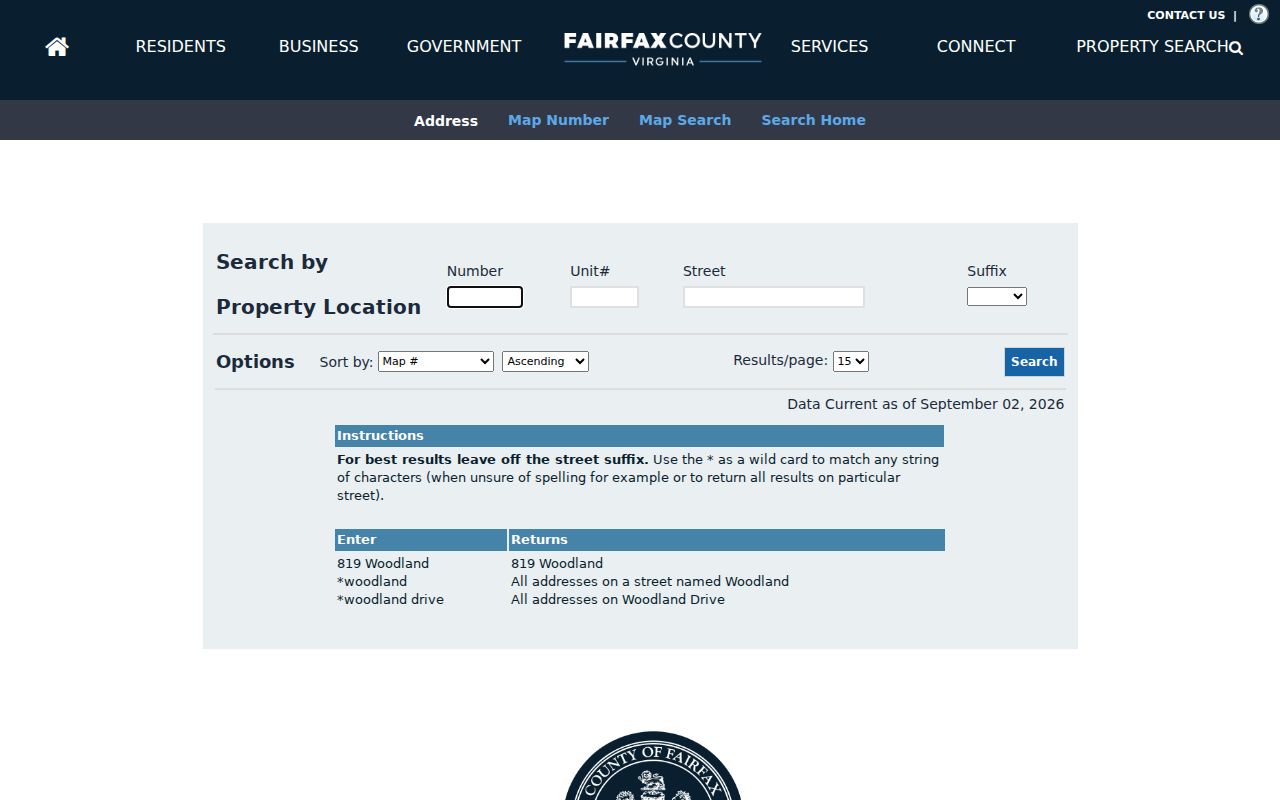 Oakton street directory iCare address search fields